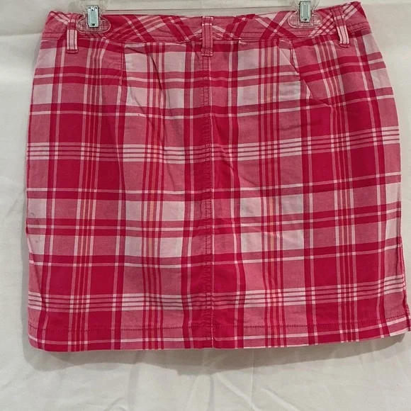 St. John's Bay Pink and White Plaid Mini Skirt - Picture 3 of 5